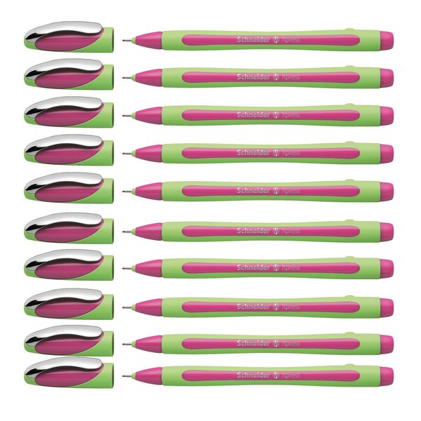 Schneider Pen Line-Up Fineliner Pens with Case, 4 Colors Per Pack, 10PK 190009